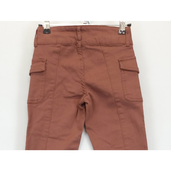 BP Bootcut Pants Low Rise Flap Pockets Stretch Button Fly Women 23 Rust - Picture 2 of 14